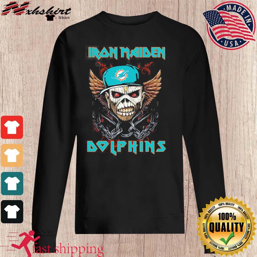 Official Iron Maiden Skull Miami Dolphins Shirt, hoodie, sweater, long  sleeve and tank top