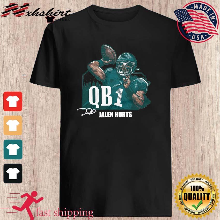 Jalen Hurts QB1 Shirt + Hoodie - NFLPA Licensed - BreakingT