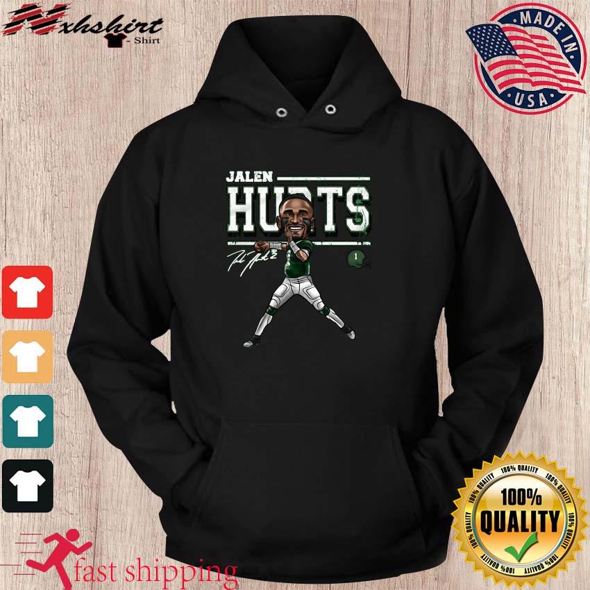 Jalen Hurts Philadelphia Eagles Cartoon Signature T-Shirt