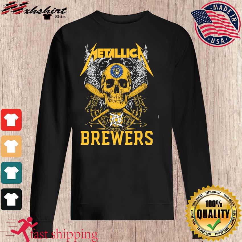 Raider Skull Metallica Milwaukee Brewers Baseball T-Shirt - Tentenshirts