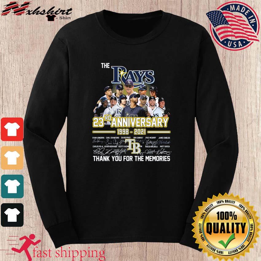 The Tampa Bay Rays 23rd anniversary 1998-2021 signatures shirt t-shirt