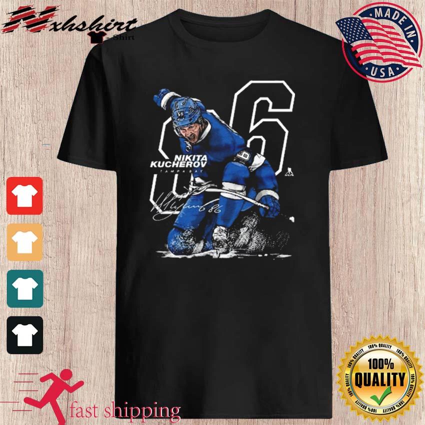 Tampa Bay Lightning Nikita Kucherov W Offset Wht Shirt, hoodie, sweater,  long sleeve and tank top