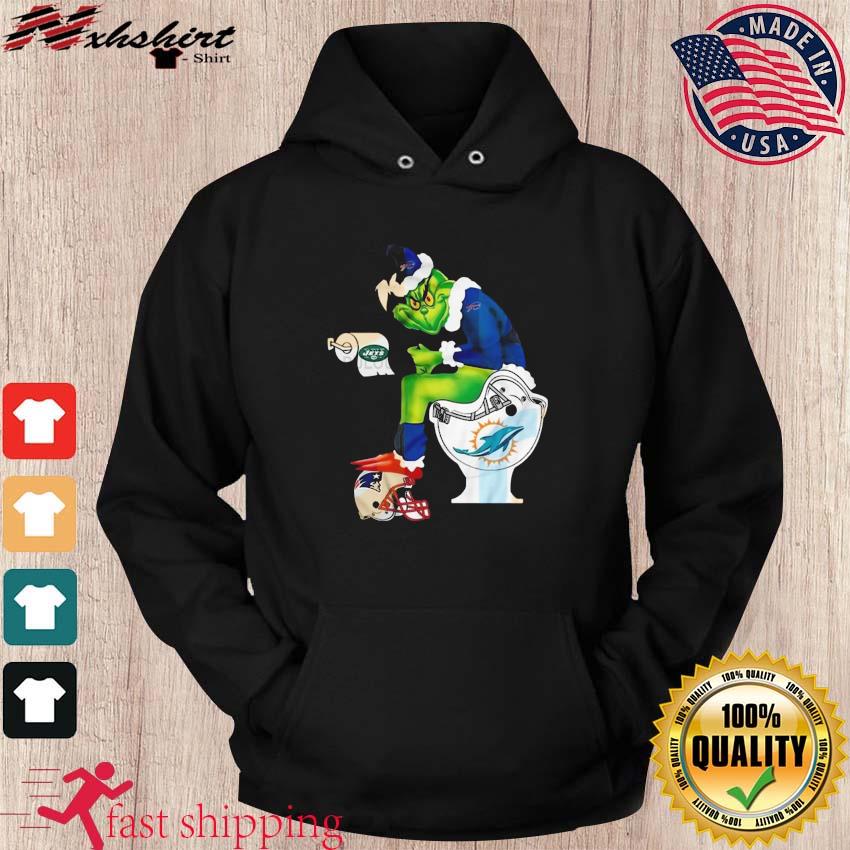 Buffalo Bills Grinch Sitting On Miami Dolphins Toilet And Step On New  England Patriots Helmet Shirt - Yumtshirt