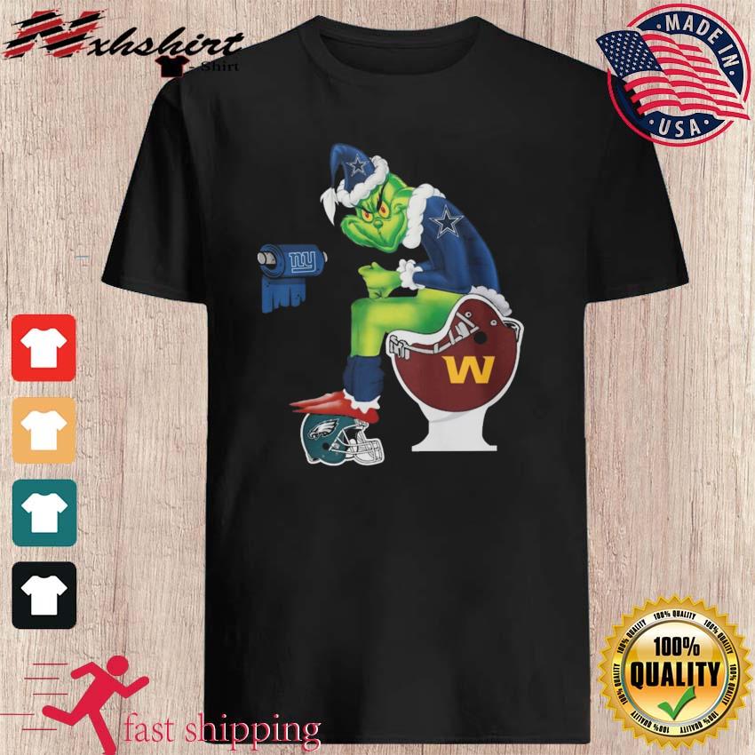 The Grinch Washington Football Team Shit On Toilet Dallas Cowboys Christmas  T-Shirt, hoodie, sweater, long sleeve and tank top