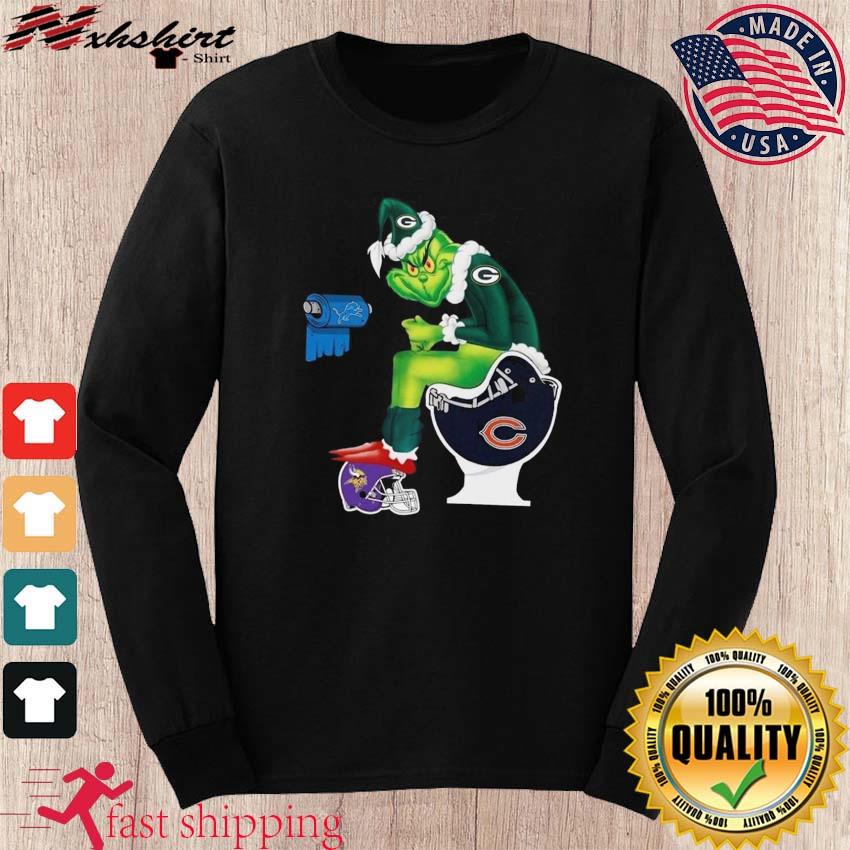 Nice The Grinch Detroit Lions Shit On Toilet Green Bay Packers Christmas  Shirt, hoodie, sweater, long sleeve and tank top