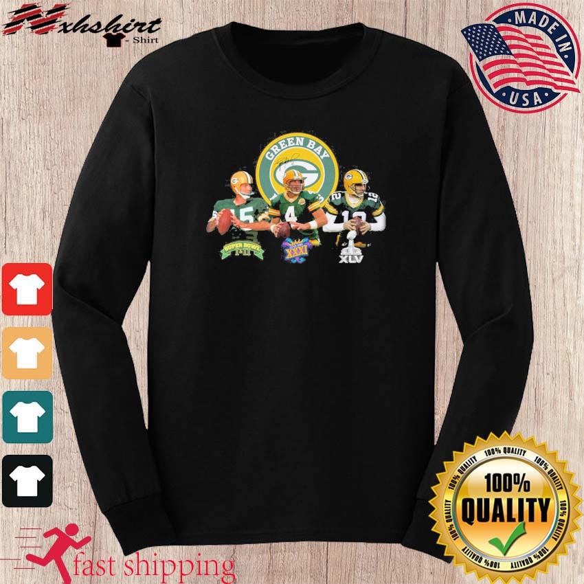 Green Bay Packers Champion Brett Favre Bart Starr And Aaron Rodgers Shirt -  T-shirts Low Price