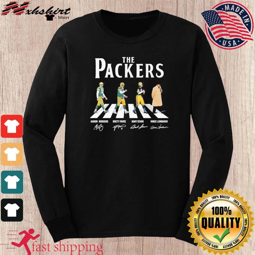 The Green Bay Packers Aaron Rodgers Brett Favre Bart Starr Vince Lombardi  Abbey Road signatures shirt, hoodie, sweater, long sleeve and tank top