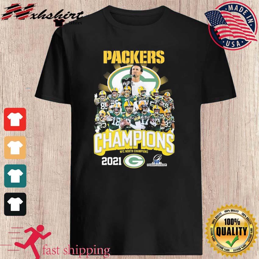 Green bay packers team nfc north division champions 2021 2022 signatures  shirt, hoodie, longsleeve tee, sweater