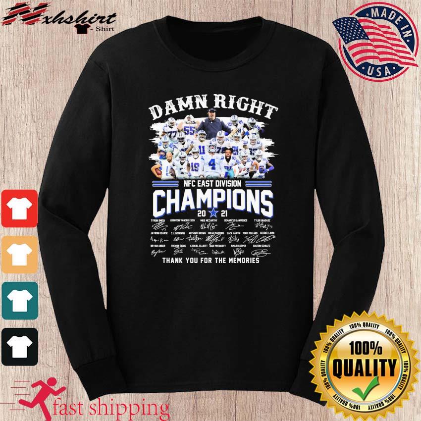 Dallas Cowboys damn right NFC east division Champions 2021 thank you for  the memories signatures shirt, hoodie, sweatshirt and tank top
