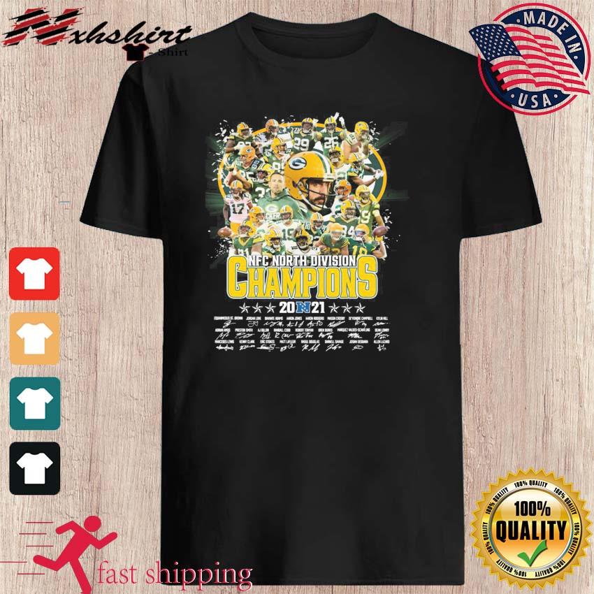 Green Bay Packers Teams Nfc North Division Champions 2021 Signatures Shirt,  hoodie, sweater, long sleeve and tank top