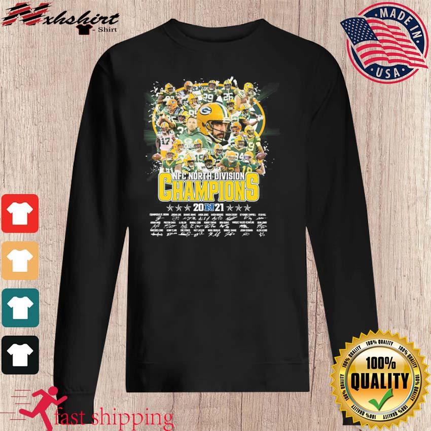 Green Bay Packers Teams NFC North Division Champions 2021 Signatures  Sweatshirt - Trends Bedding