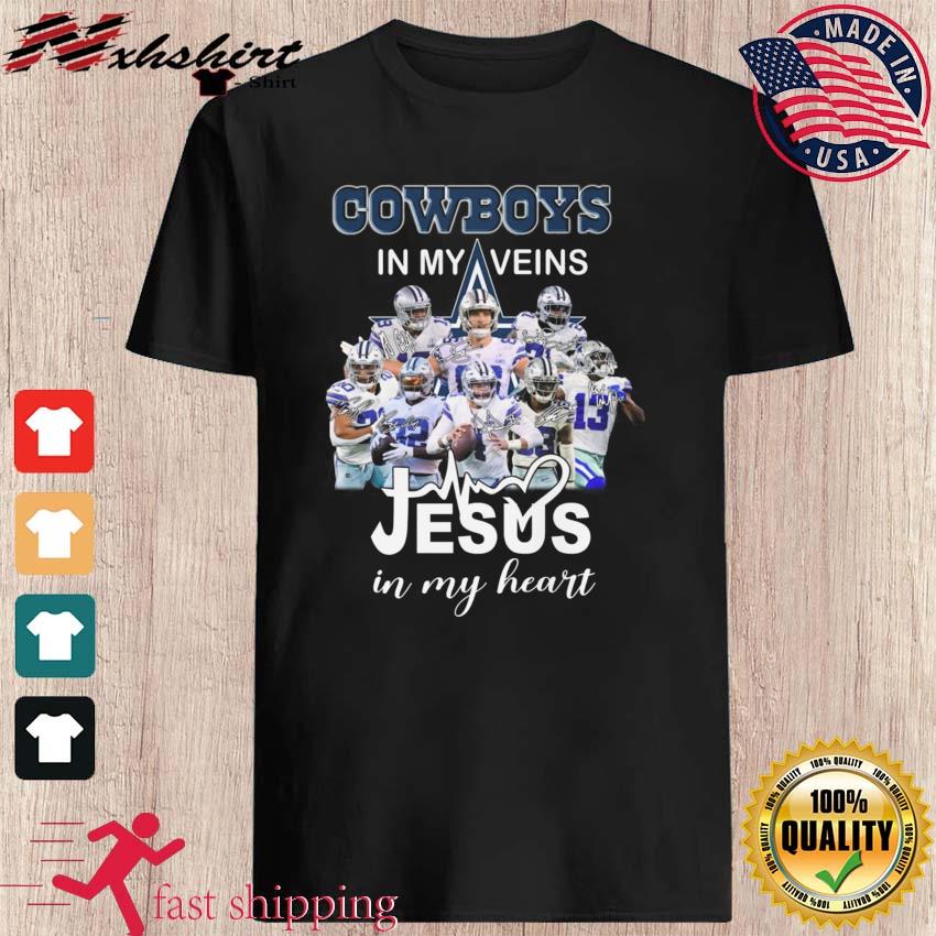 Dallas Cowboys Shirt, Cowboys In My Veins Jeus In My Heart