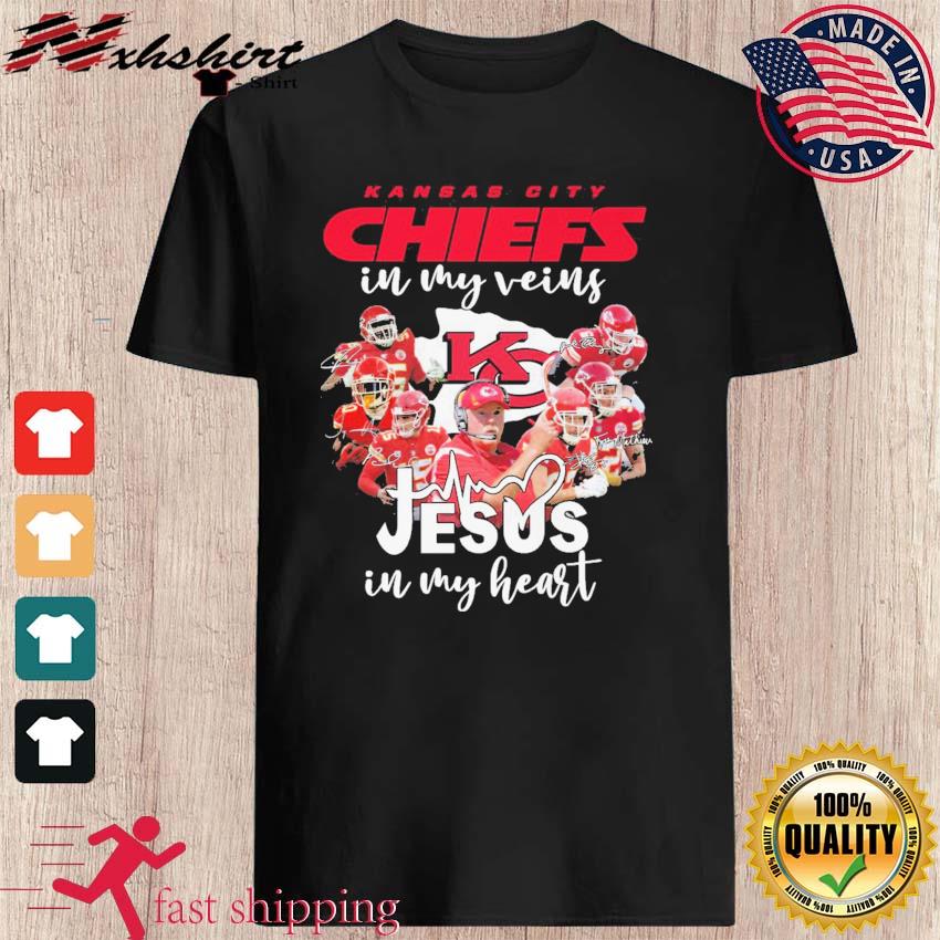 Kansas City Chiefs In My Veins Jesus In My Heart Shirt, hoodie, sweater,  long sleeve and tank top