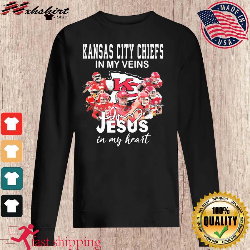 Chiefs in my veins jesus in my heart Kansas City Chiefs tshirt