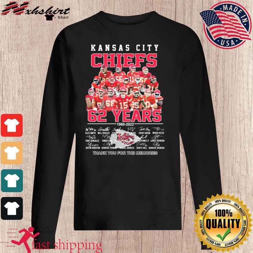 Kansas City Chiefs 62 Years 1960-2022 Thank You For The Memories Shirt  Unisex