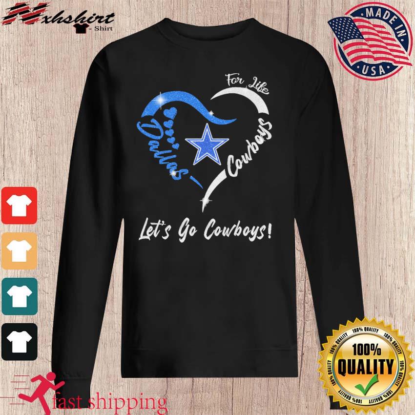 Dallas Cowboys logo heart Let's go Cowboys Shirt