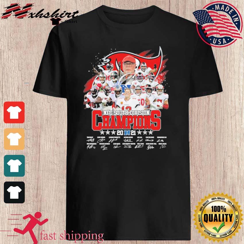 Official Tampa Bay Buccaneers NFC South Division Champions 2021 Signatures  Shirt, hoodie, sweater, long sleeve and tank top