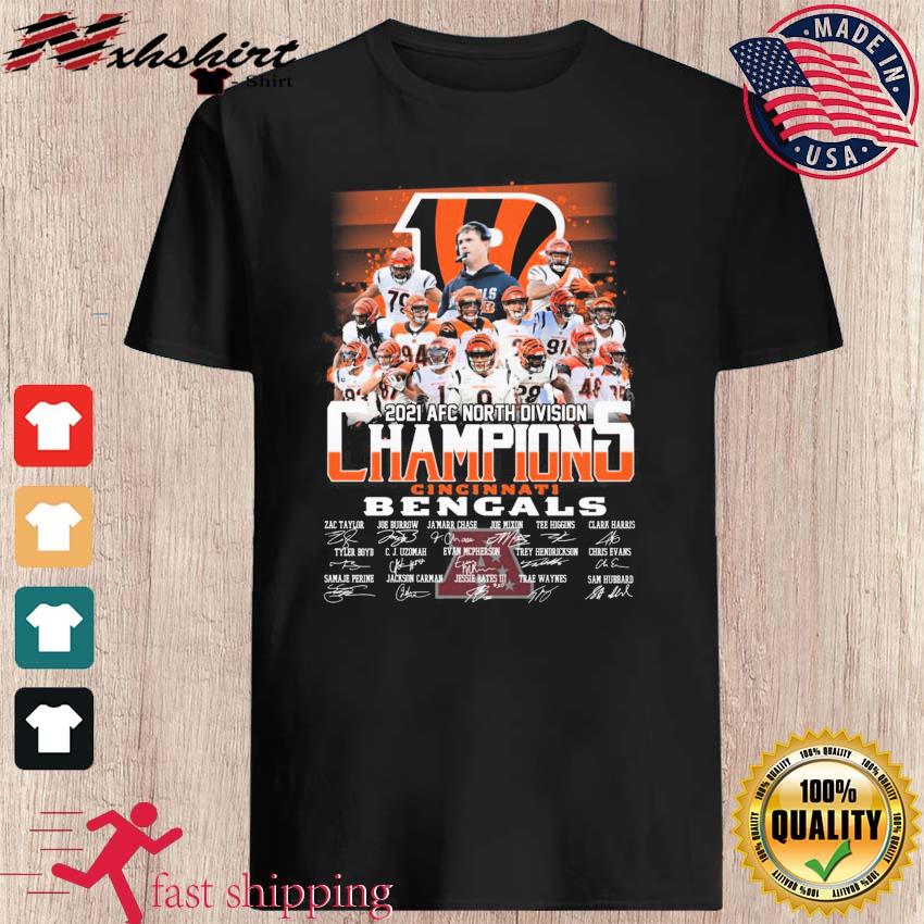 2022 cincinnati bengals team signature afc north division champions shirt,  hoodie, sweater, long sleeve and tank top