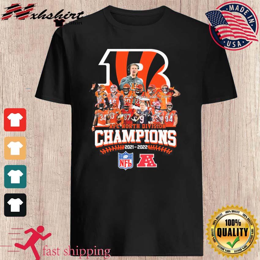 AFC North Division Champions 2021 2022 Cincinnati Bengals Team Signatures  Shirt, hoodie, sweater, long sleeve and tank top