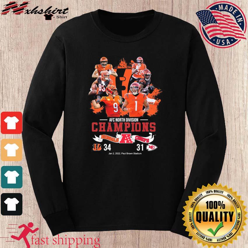 Afc North Division Champions Bengals Vs Chiefs Unisex T-Shirt, hoodie,  sweater, long sleeve and tank top