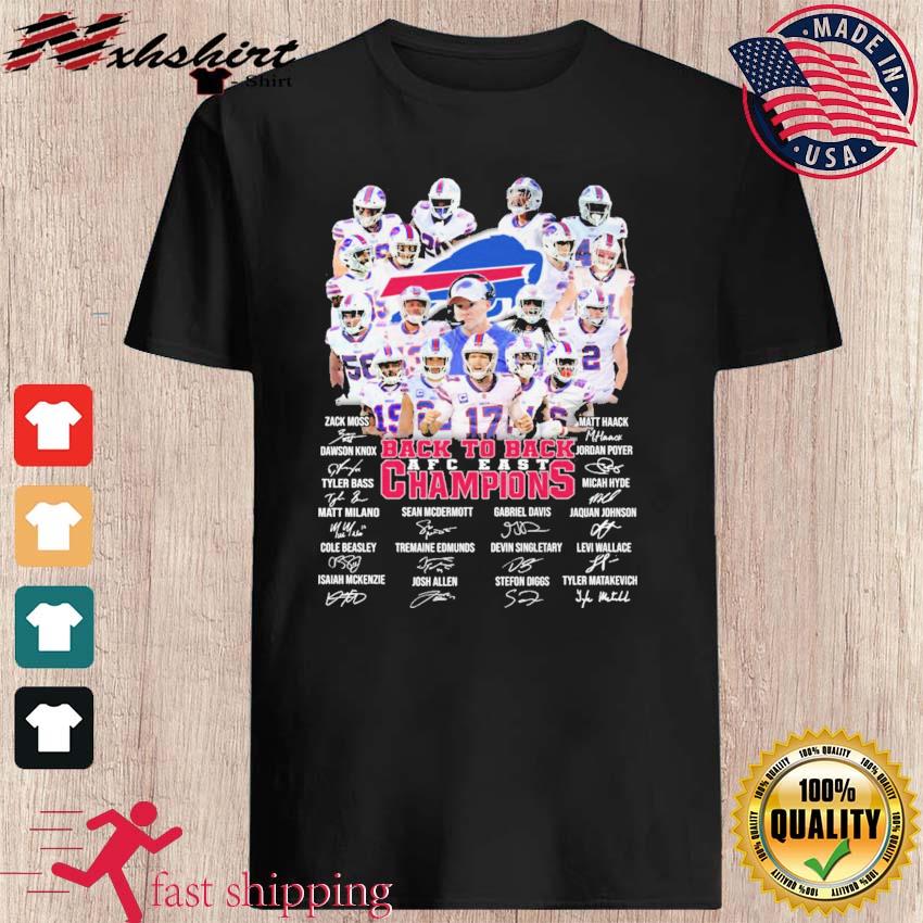 Buffalo Bills back to back AFC east champions signatures shirt, hoodie,  sweater, long sleeve and tank top