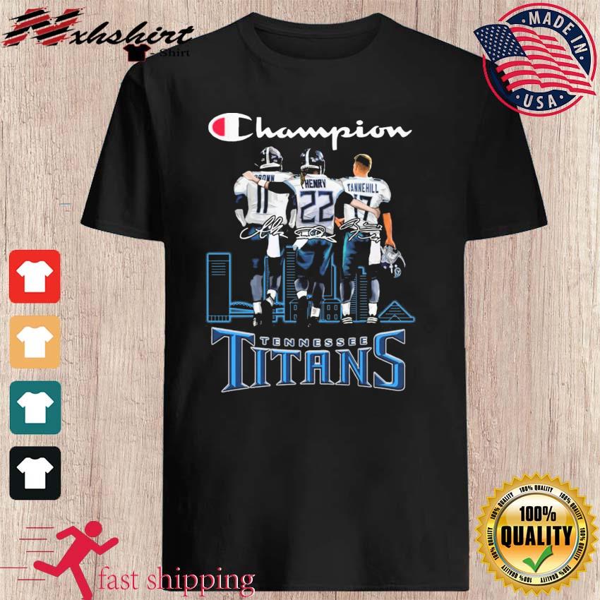 A. J. Brown And Derrick Henry And Ryan Tannehill Signatures Tennessee Titans  Classic T-Shirt - REVER LAVIE