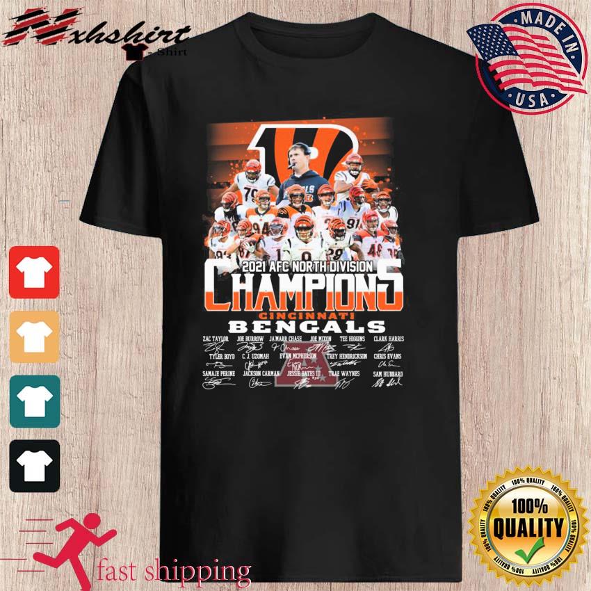 Cincinnati Bengals 2021 AFC North Division Champions Signatures T