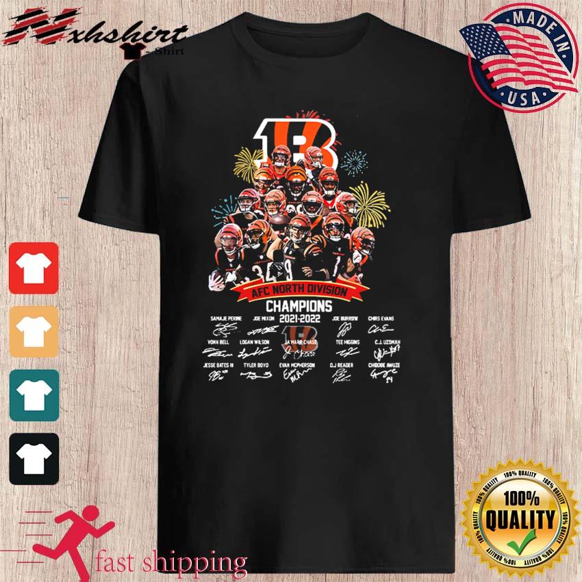 Cincinnati Bengals Team AFC North Division Champions 2021 2022 Signatures  Shirt