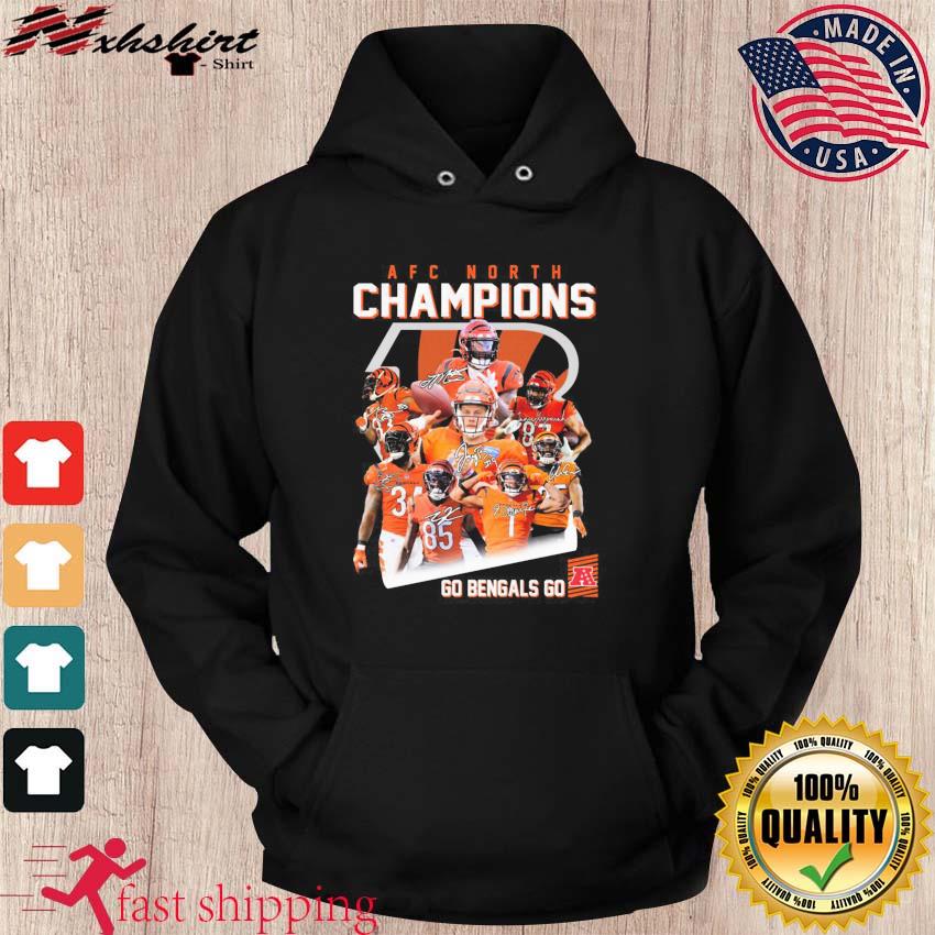 Premium cincinnati bengals afc north champions go bengals go signatures  shirt, hoodie, sweater, long sleeve and tank top