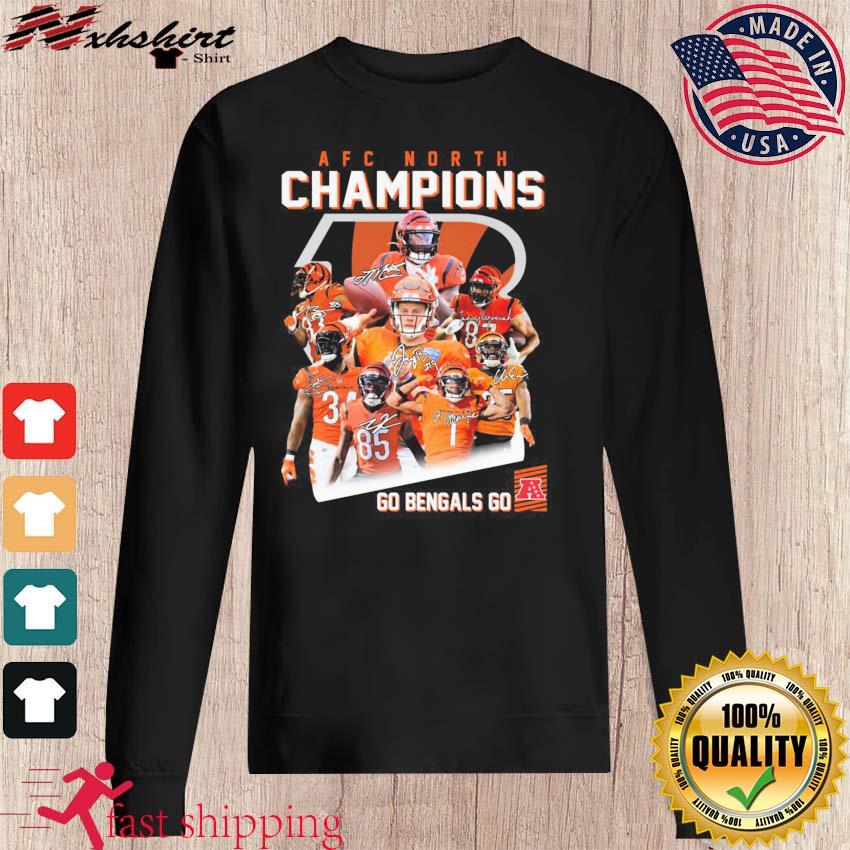 Cincinnati Bengals Go Bengals Go AFC North Champions 2022 Signatures Shirt,  hoodie, sweater, long sleeve and tank top