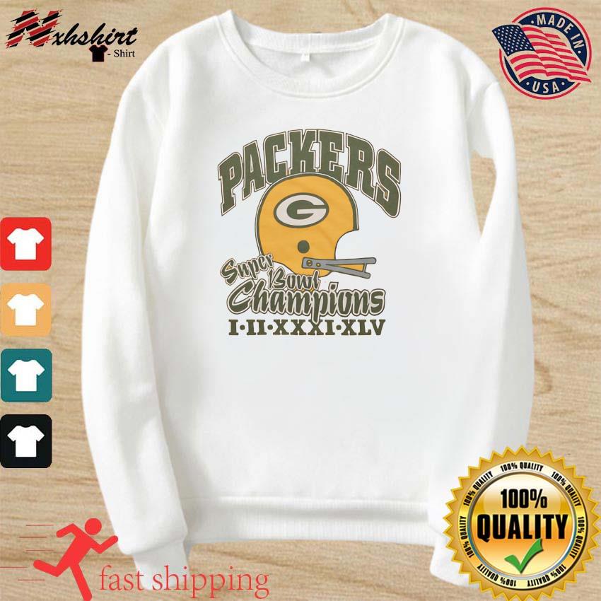 NFL Team Apparel Green Bay Packers T-Shirt 4-Time Super Bowl Champions Size  L