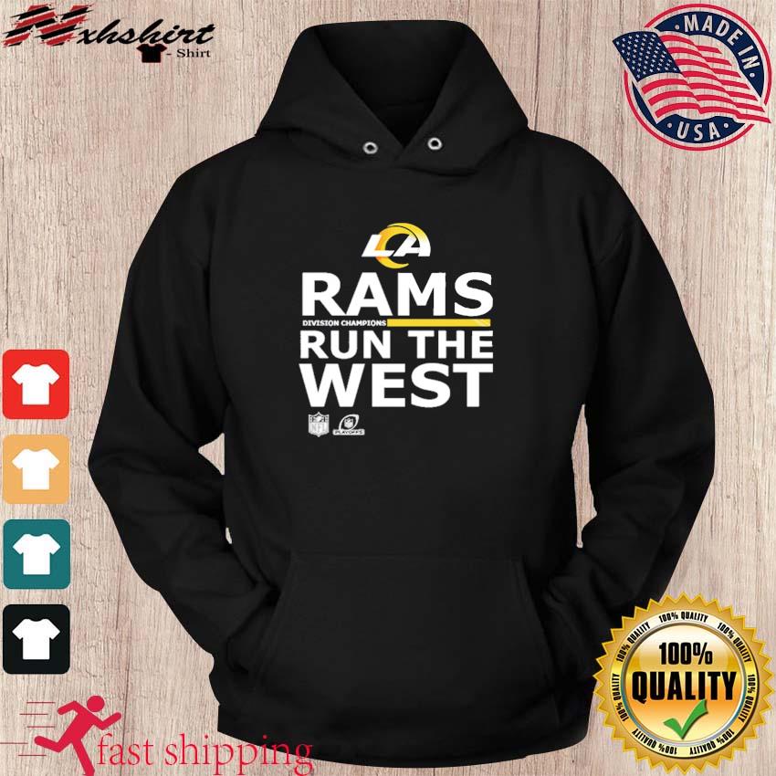 Run the west los angeles rams 2022 nfc west division championship shirt,  hoodie, sweater, long sleeve and tank top