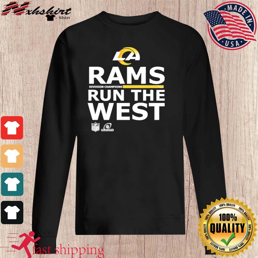 Run the west los angeles rams 2022 nfc west division championship shirt,  hoodie, sweater, long sleeve and tank top