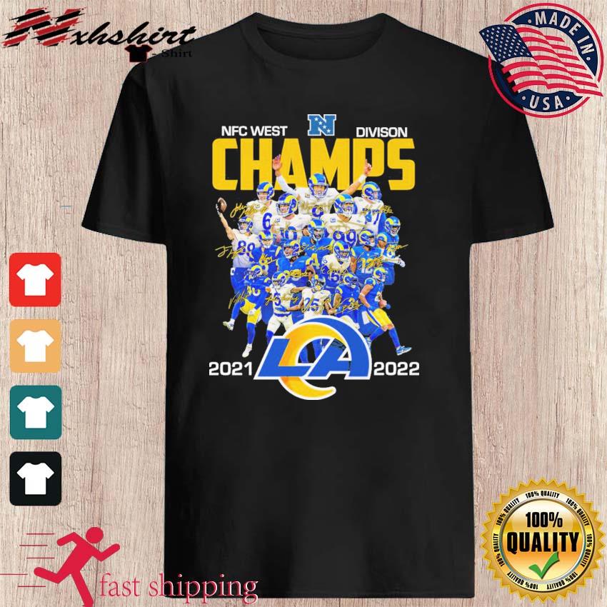 Los angeles rams 2021 nfc west division champions players signature new  shirt, hoodie, sweater, long sleeve and tank top