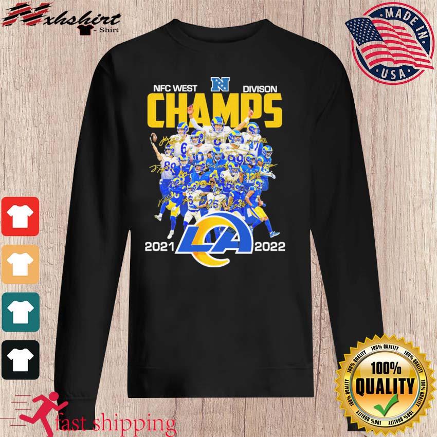 Los Angeles Rams Team NFC West Division Champs 2021 2022 Signatures Shirt,  hoodie, sweater, long sleeve and tank top