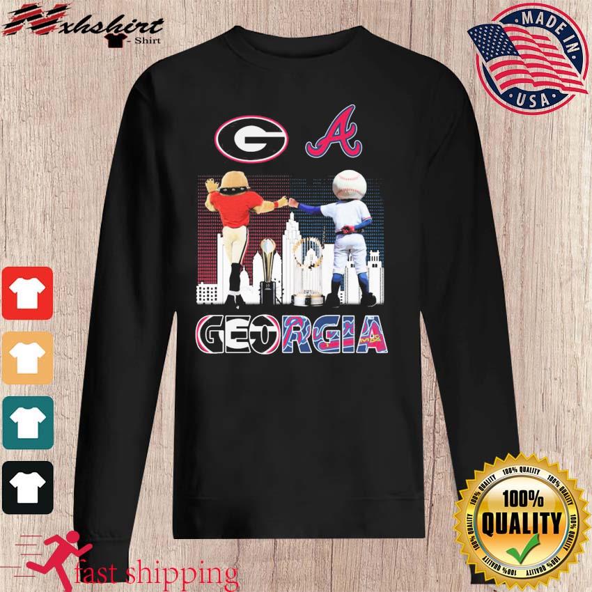 Mascot Georgia Bulldog and Atlanta Braves 2021 Champions Georgia