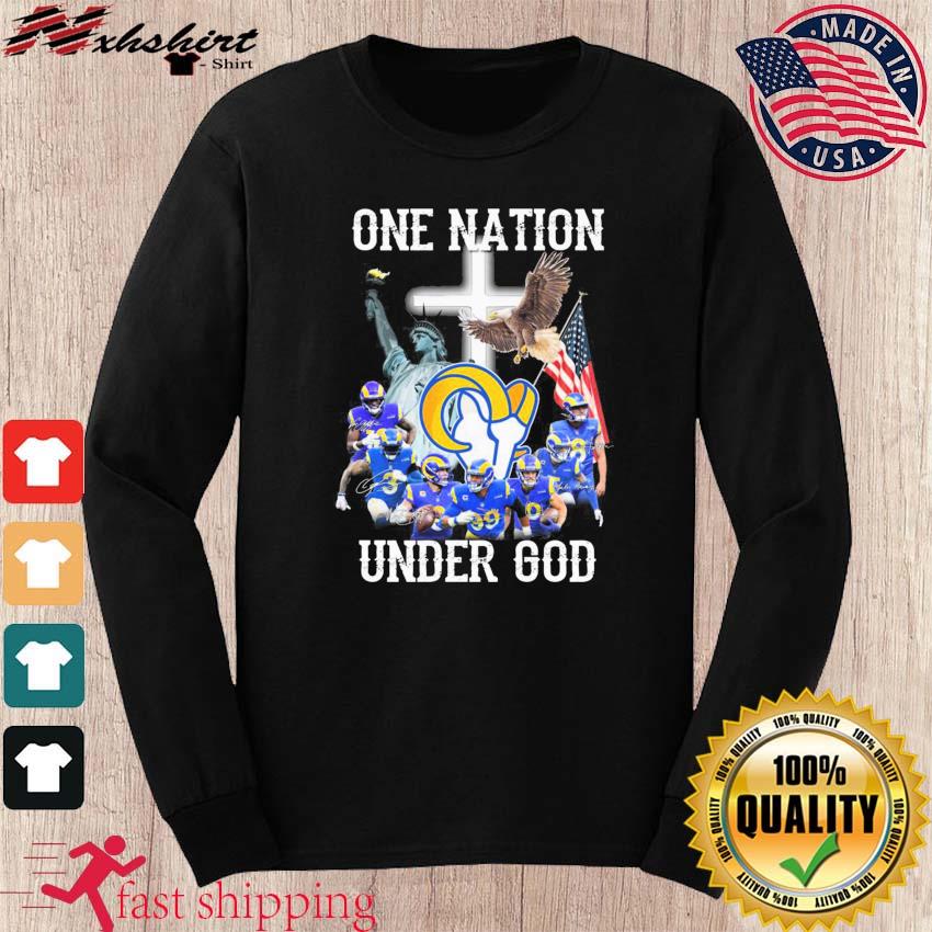 One Nation Under God Los Angeles Rams Team Super Bowl T-Shirt - Anynee