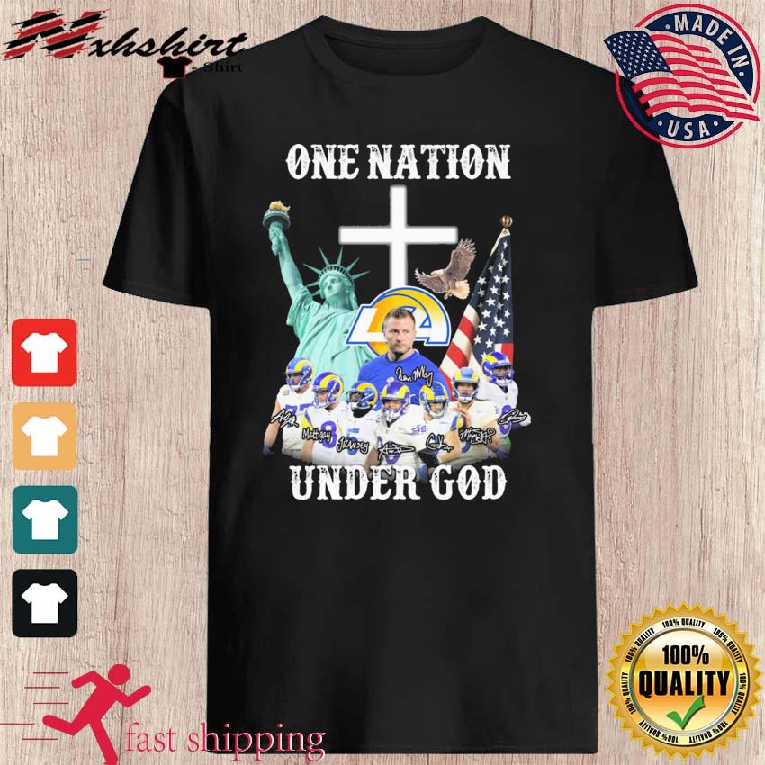 Los Angeles Rams One Nation Under God Black T-Shirt