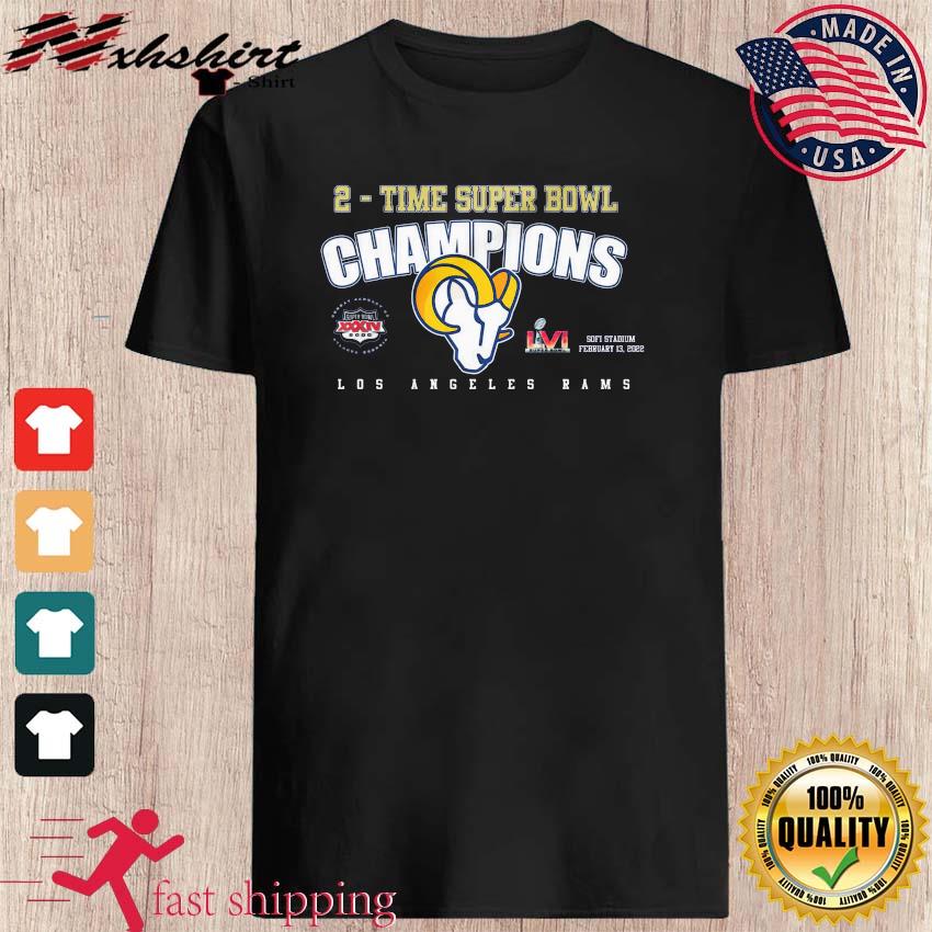 Two Time Super Bowl Champions Los Angeles Rams T-Shirt - Cruel Ball