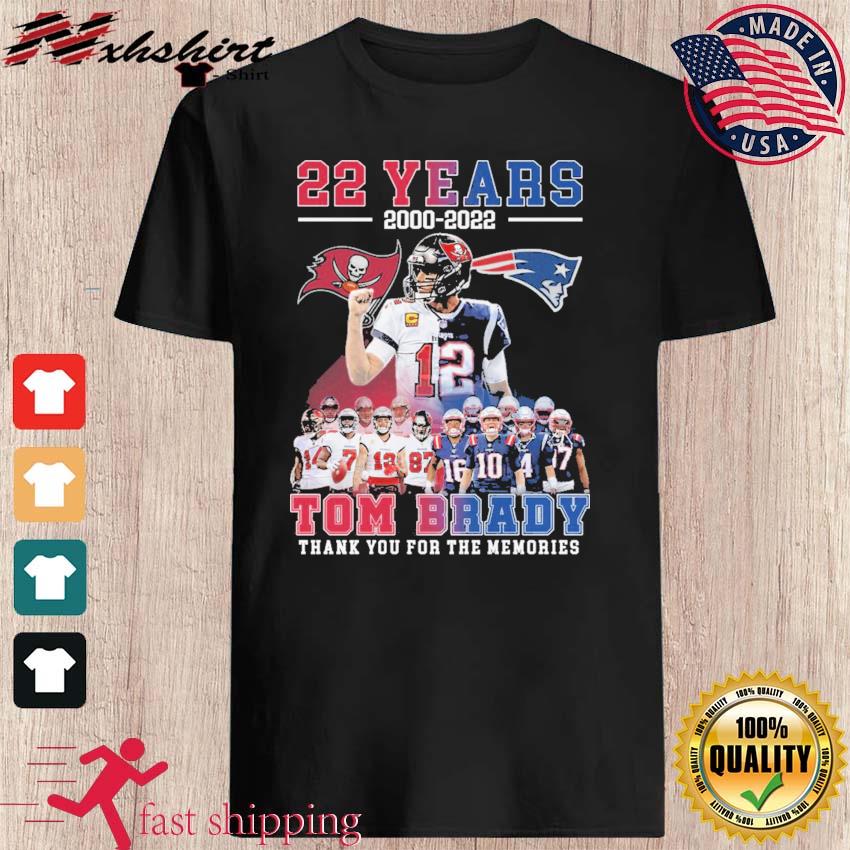 12 Tom Brady 2000 2022 Thank You For The Memories Signatures T-Shirt