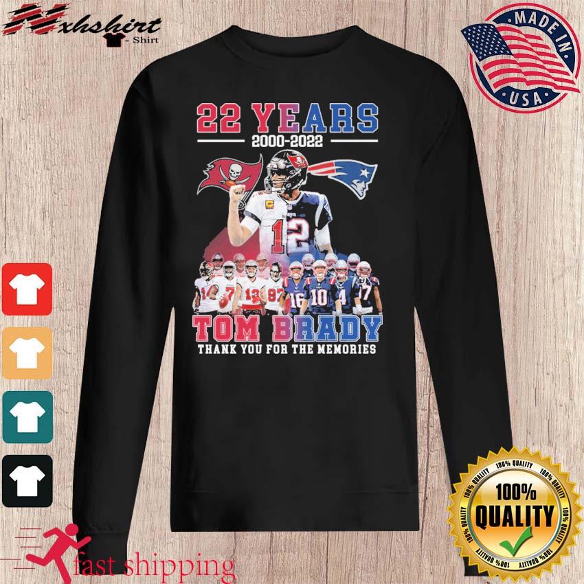 12 Tom Brady 2000 2022 Thank You For The Memories Signatures T-Shirt