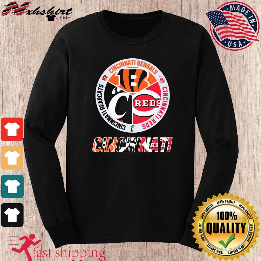 Cincinnati Circle Logo Sport Teams Bengals Reds Unisex Tshirt