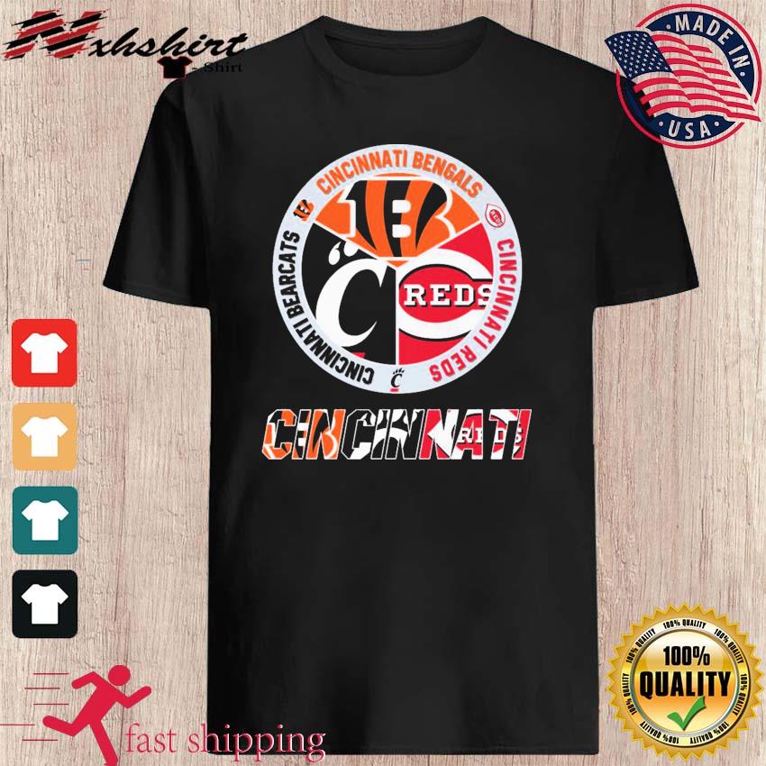 Cincinnati Circle Logo Sport Teams Bengals Reds Unisex Tshirt