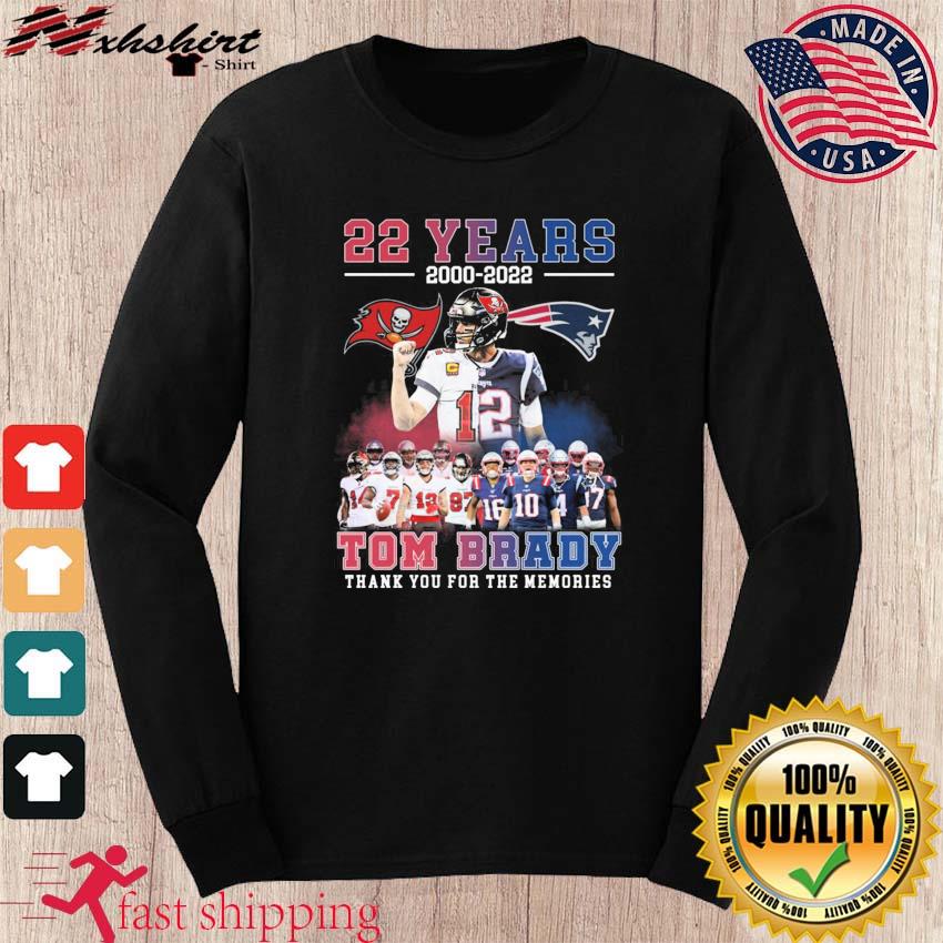 22 years 2000-2022 Tom Brady thank you for the memories T-shirt