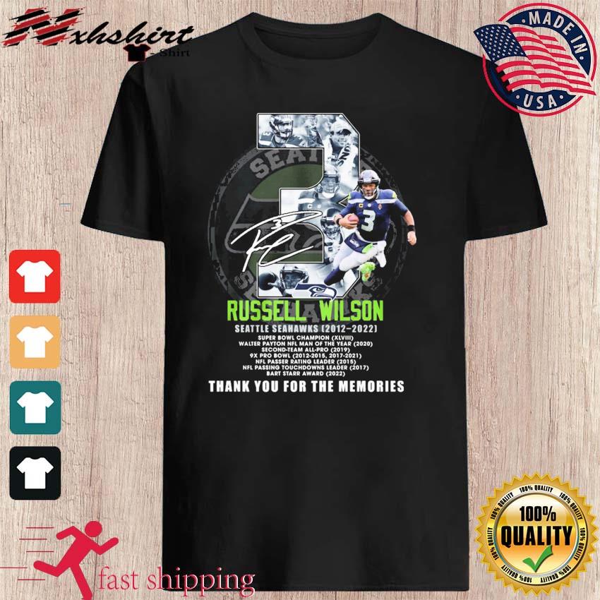 Russell Wilson Seattle Seahawks 2012 2022 Thank You For The Memories T-Shirt,  hoodie, sweater, long sleeve and tank top