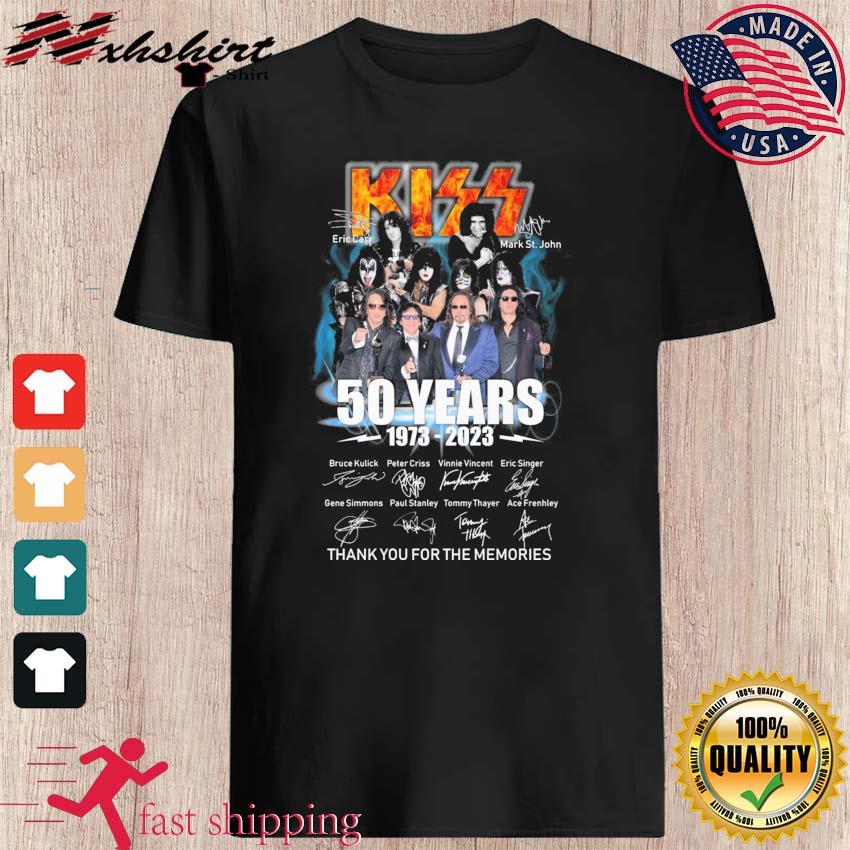 Kiss With Eric Carr And Mark St John 50 Years 1973 2023 Signatures Thank  You For The Memories Shirt - Teespix - Store Fashion LLC