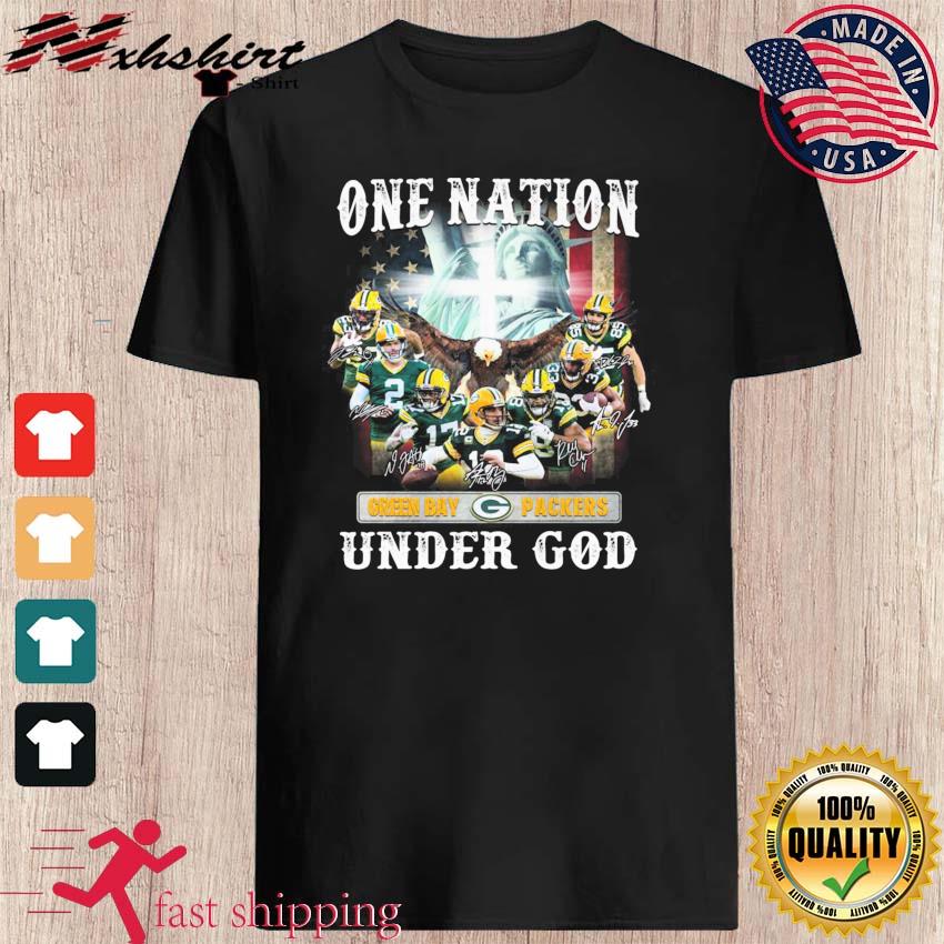 2022 Green Bay Packers One Nation Under God Signed Shirt - Premium NFL Shop