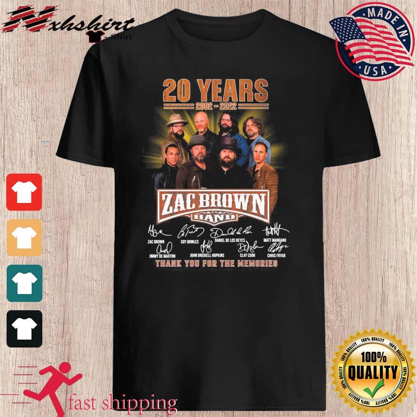 Zac Brown Band Years 02 22 Signatures Thank You For The Memories T Shirt Hoodie Sweater Long Sleeve And Tank Top