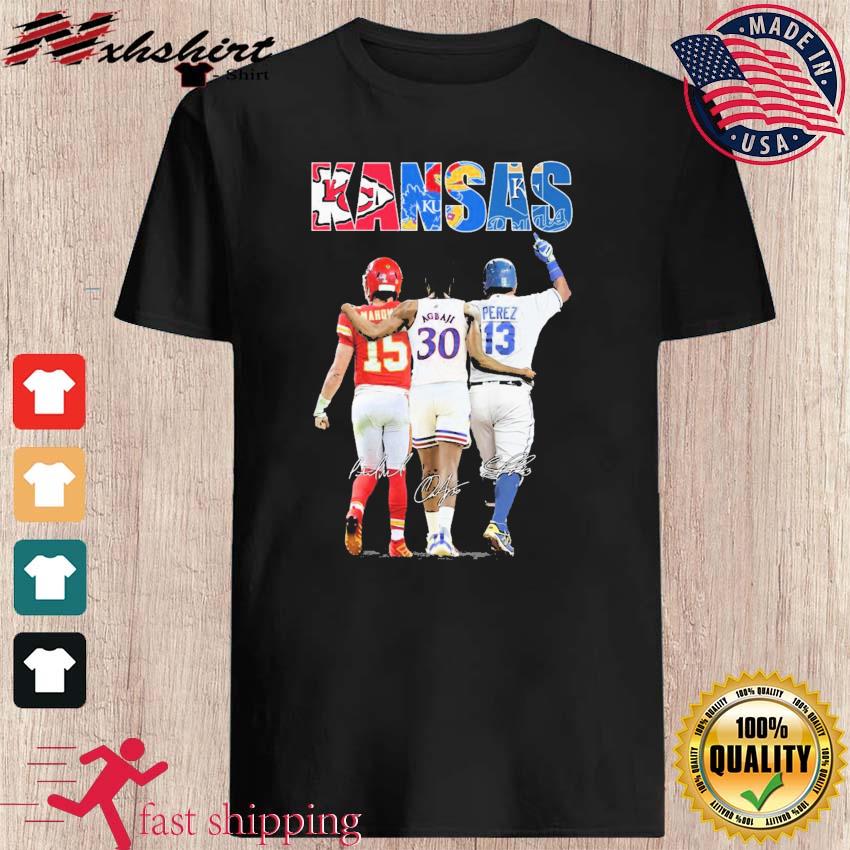 Kansas Patrick Mahomes Ochai Agbaji and Salvador Perez signatures T-shirt,  hoodie, sweatshirt and tank top