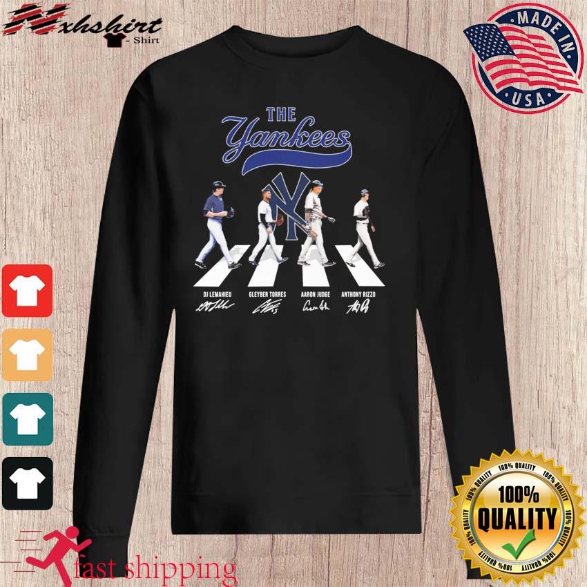 The New York Yankees Dj Lemahieu Gleyber Torres Aaron Judge And Anthony  Rizzo Abbey Road Signatures T-shirt, hoodie, sweater, long sleeve and tank  top